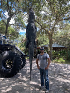Large alligator that was hunted here at Florida Hunting Adventures in Okeechobee, FL